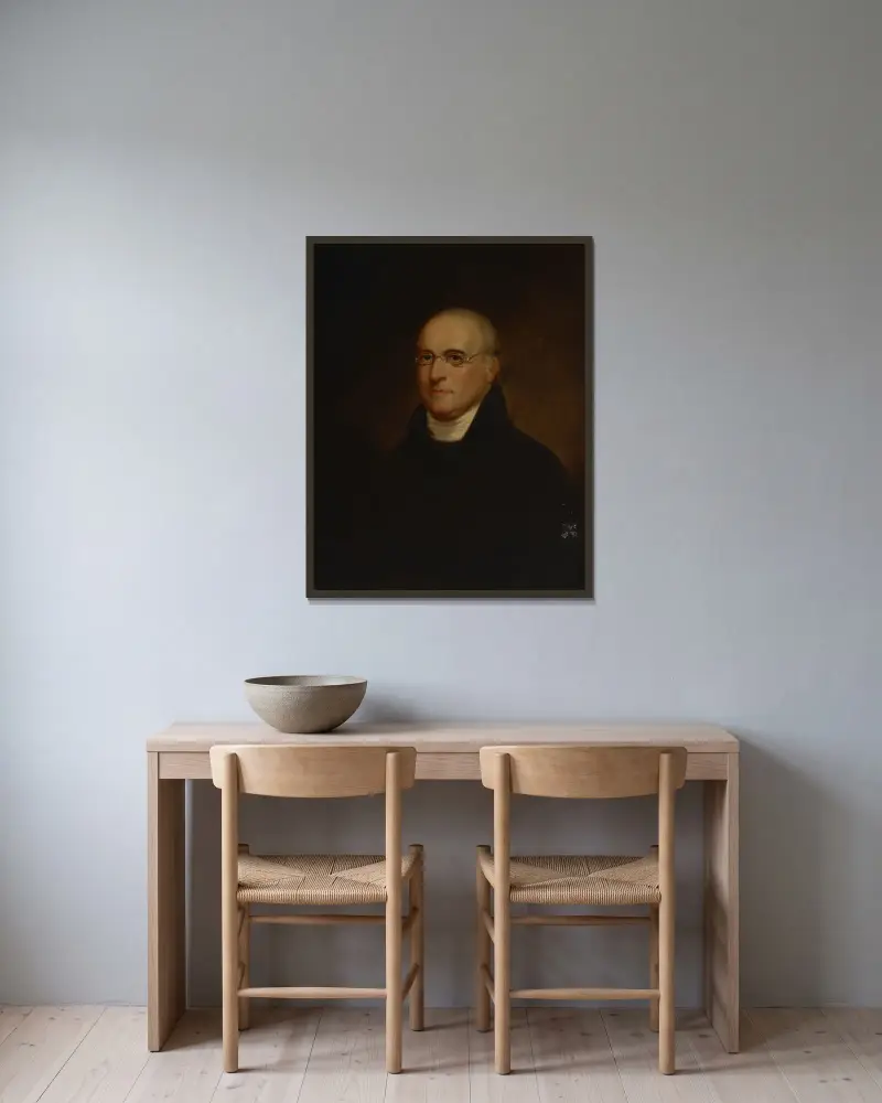 Timothy Dwight av John Trumbull inramad på en vägg