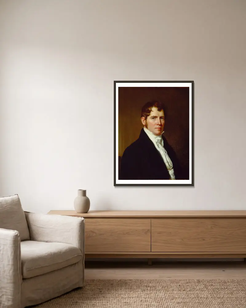 Portrait of a Man av John Vanderlyn inramad på en vägg