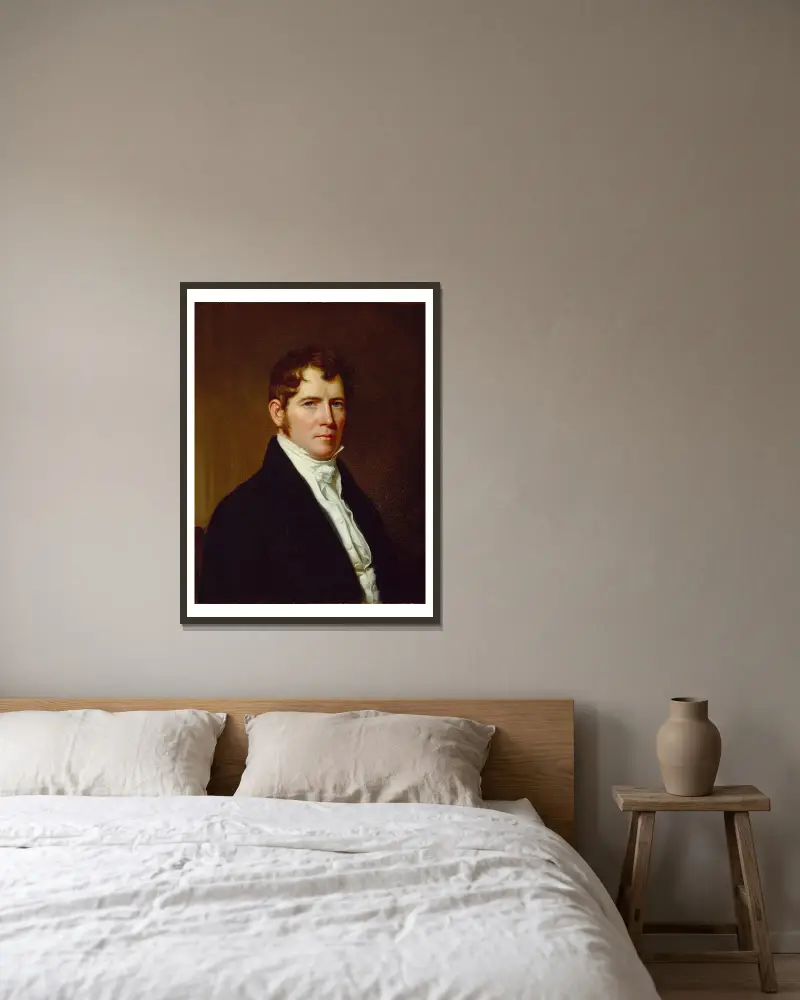 Portrait of a Man av John Vanderlyn inramad på en vägg