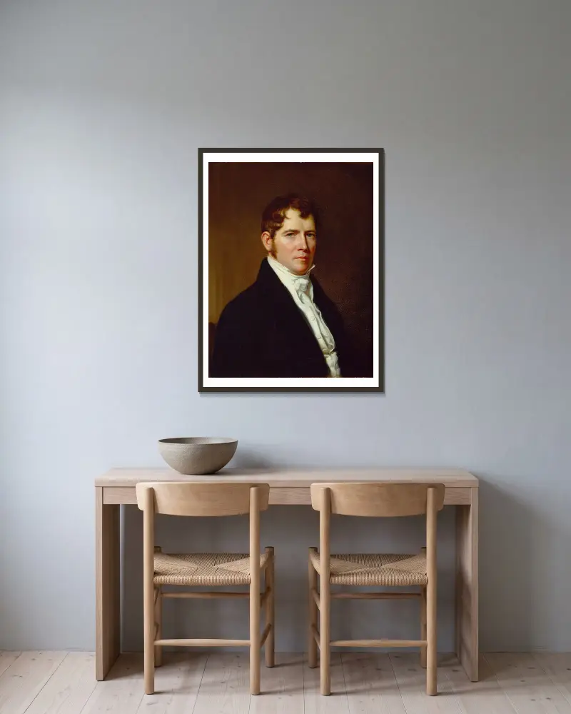 Portrait of a Man av John Vanderlyn inramad på en vägg
