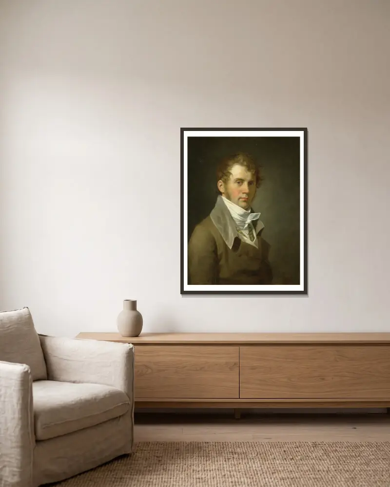 Portrait of the Artist av John Vanderlyn inramad på en vägg