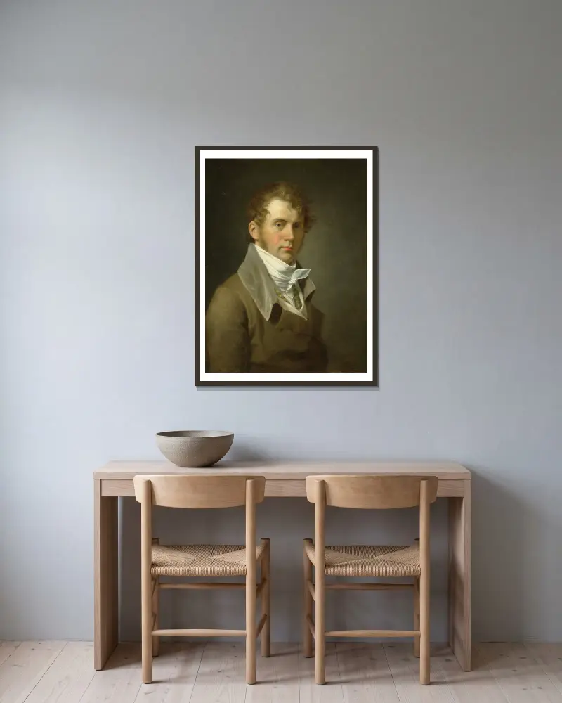 Portrait of the Artist av John Vanderlyn inramad på en vägg