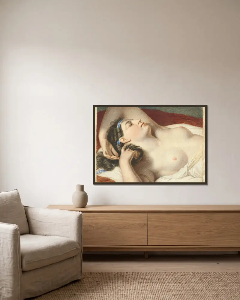Study for Ariadne Asleep on the Island of Naxos av John Vanderlyn inramad på en vägg
