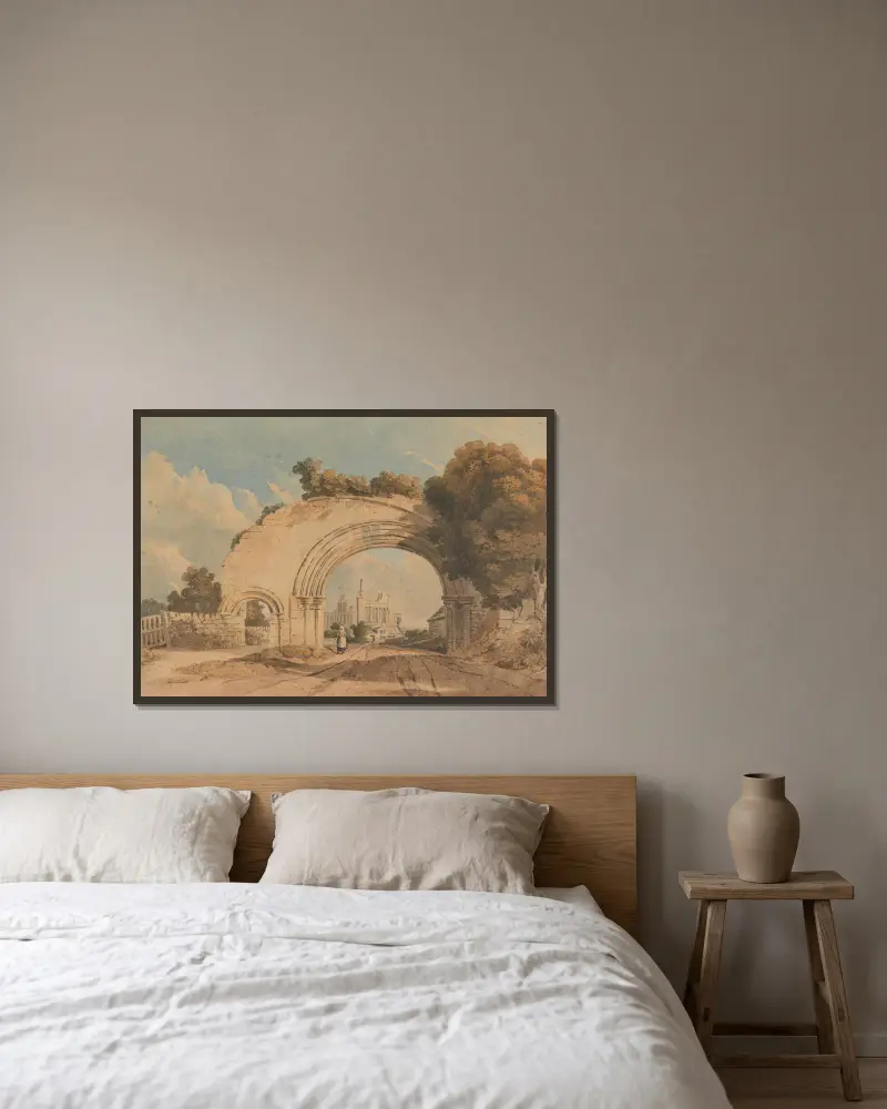 Byland Abbey, Yorkshire von John Varley gerahmt an einer Wand