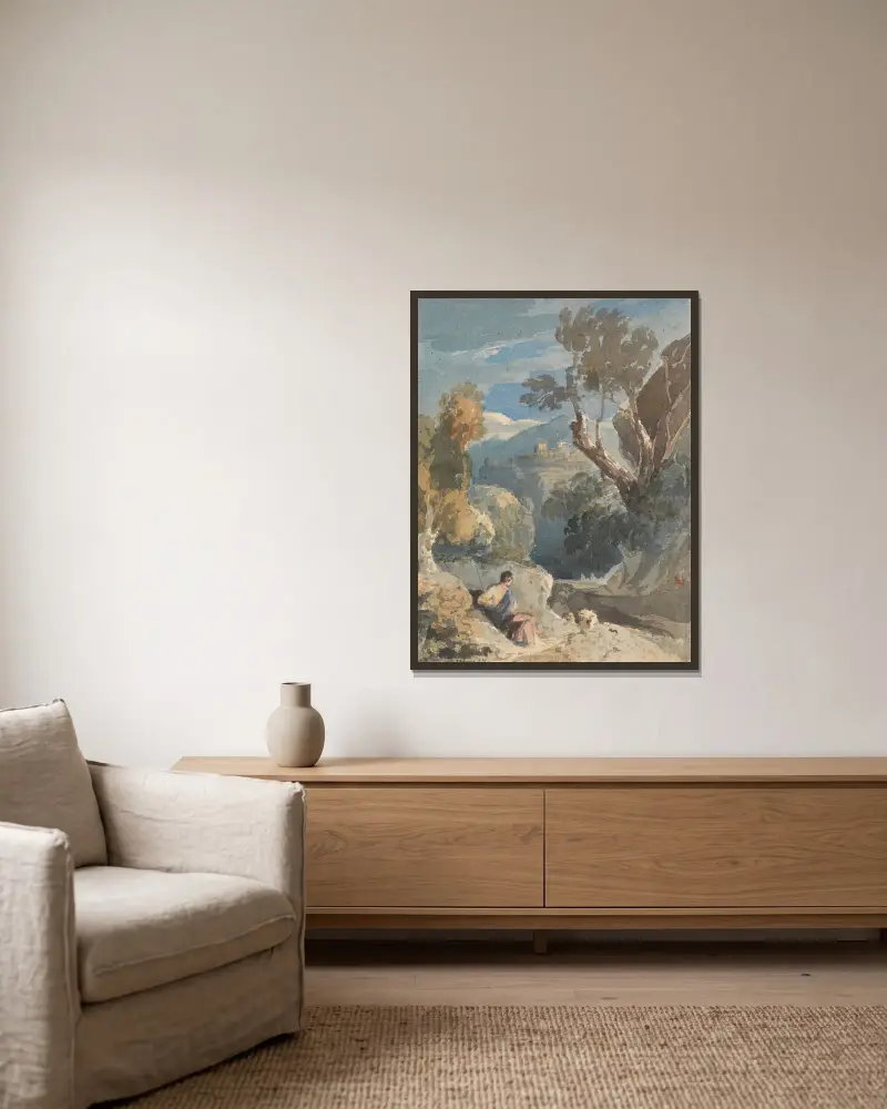 Klassische Komposition von John Varley gerahmt an einer Wand