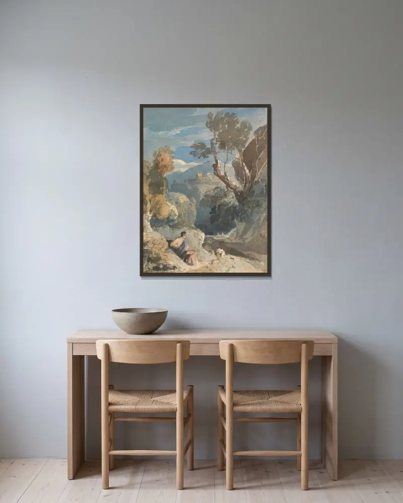 Klassische Komposition von John Varley gerahmt an einer Wand