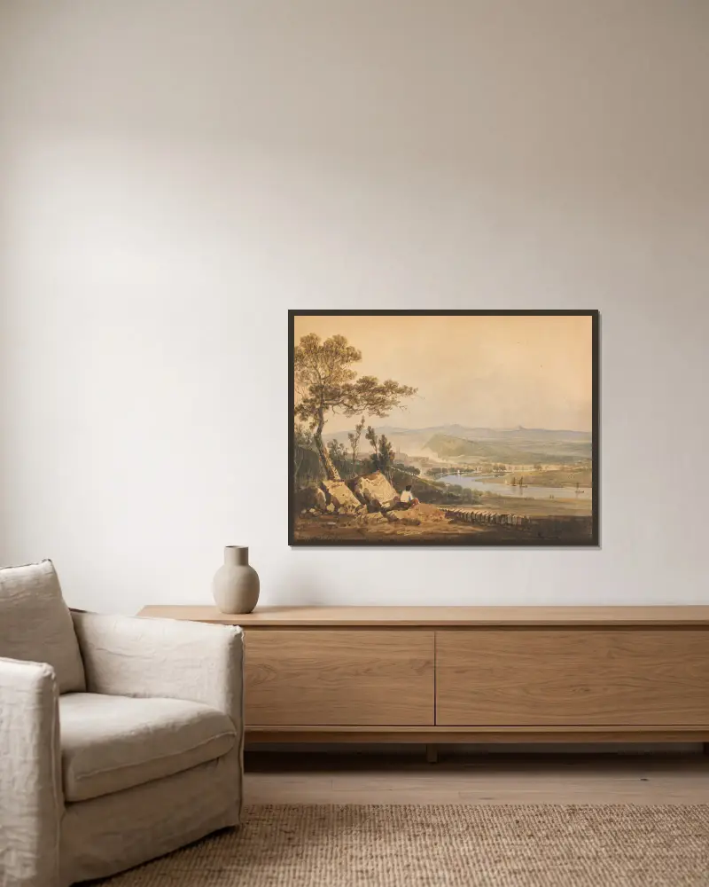 Ludlow, Shropshire von John Varley gerahmt an einer Wand