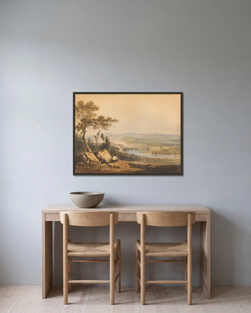 Ludlow, Shropshire von John Varley gerahmt an einer Wand