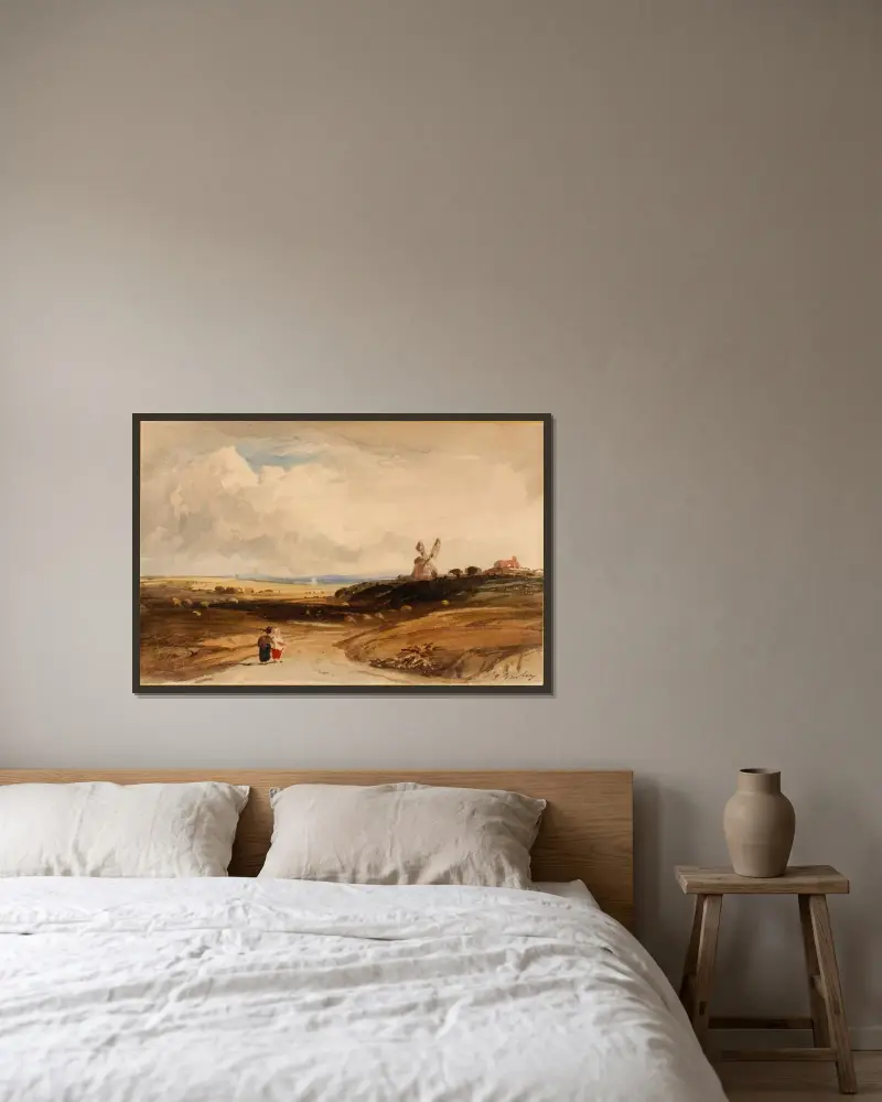 Small Landscape (Dutch) av John Varley inramad på en vägg