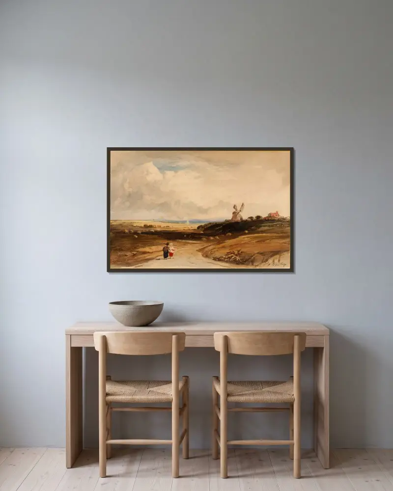 Small Landscape (Dutch) av John Varley inramad på en vägg