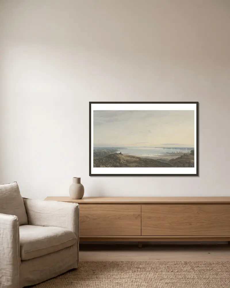 Abendglocken von John Varley gerahmt an einer Wand