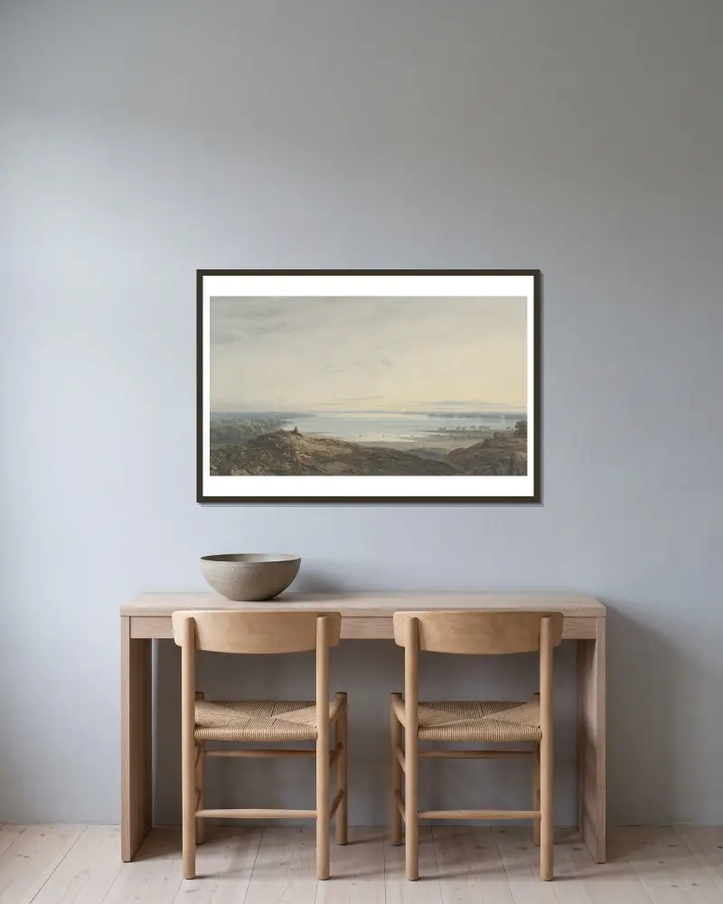 Abendglocken von John Varley gerahmt an einer Wand