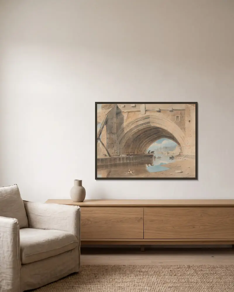 Pod Ouse Bridge, koupání, John Varley v rámu na stěně