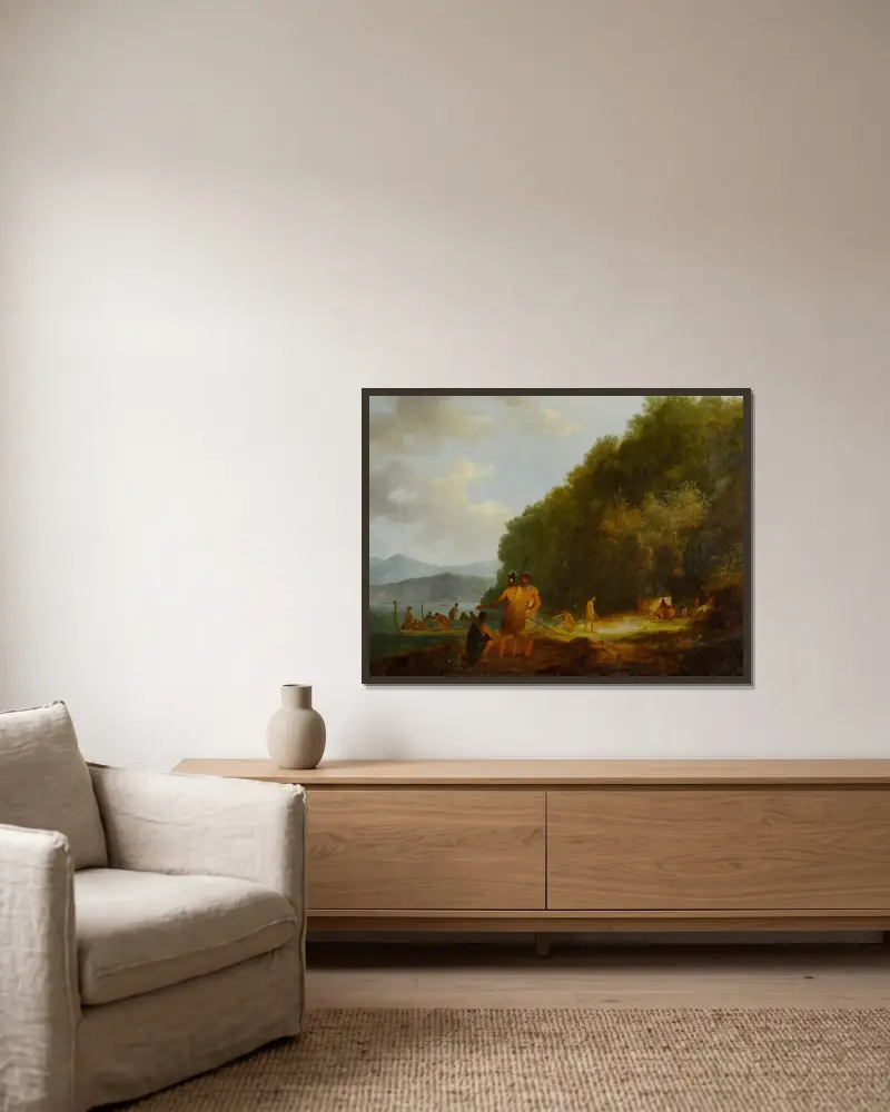 Ship Cove, Queen Charlotte Sound av John Webber inramad på en vägg