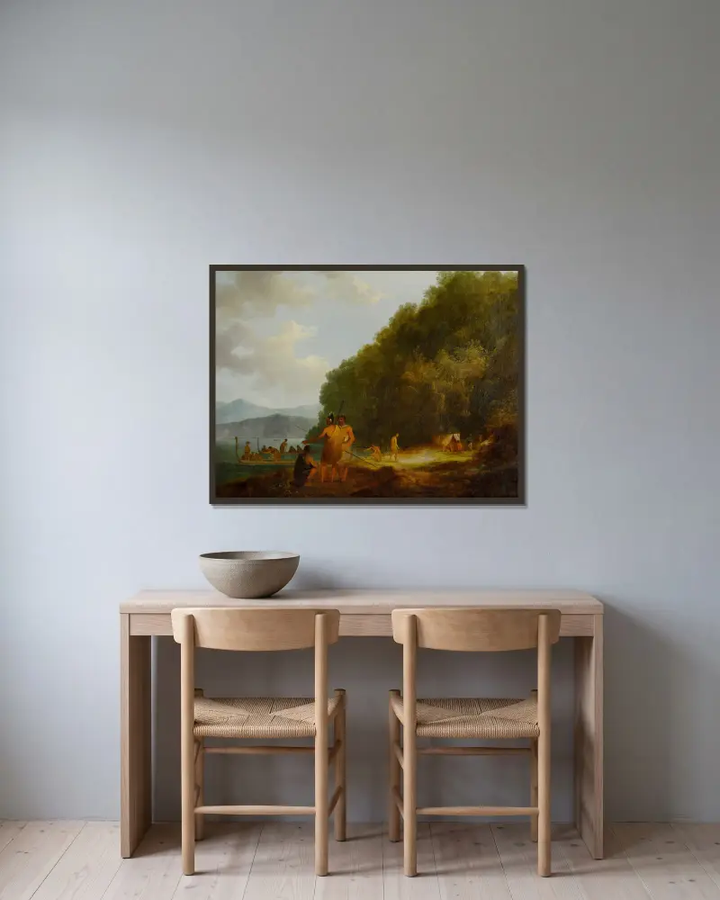 Ship Cove, Queen Charlotte Sound av John Webber inramad på en vägg