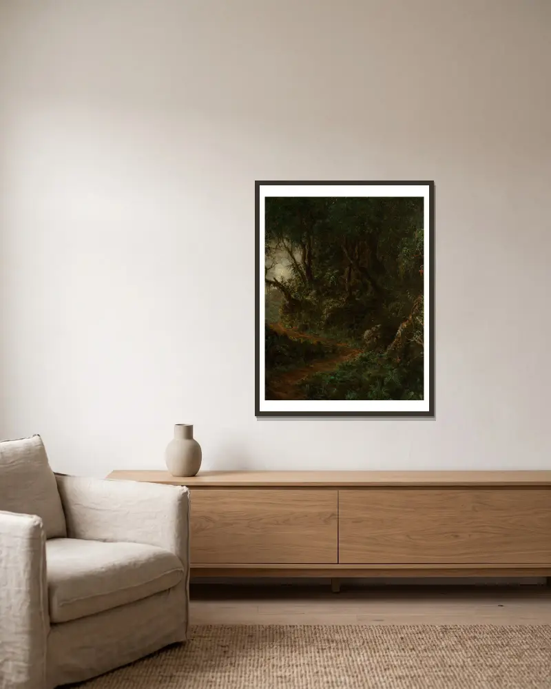 Tropická zeleň, Martin Johnson Heade v rámu na stěně