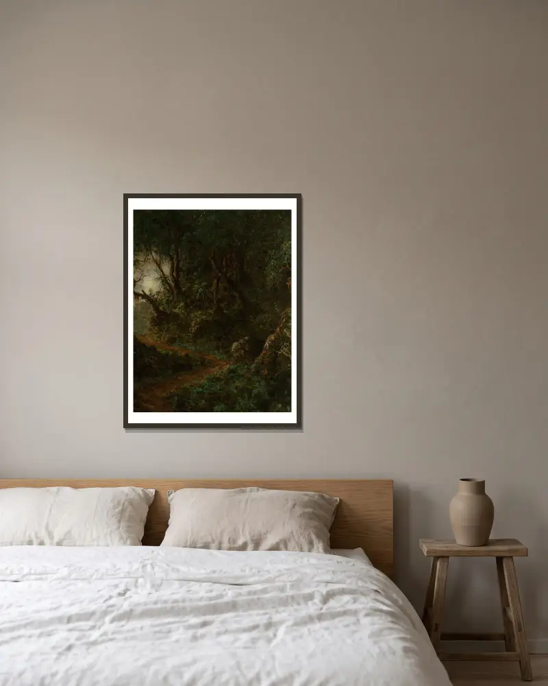 Tropická zeleň, Martin Johnson Heade v rámu na stěně
