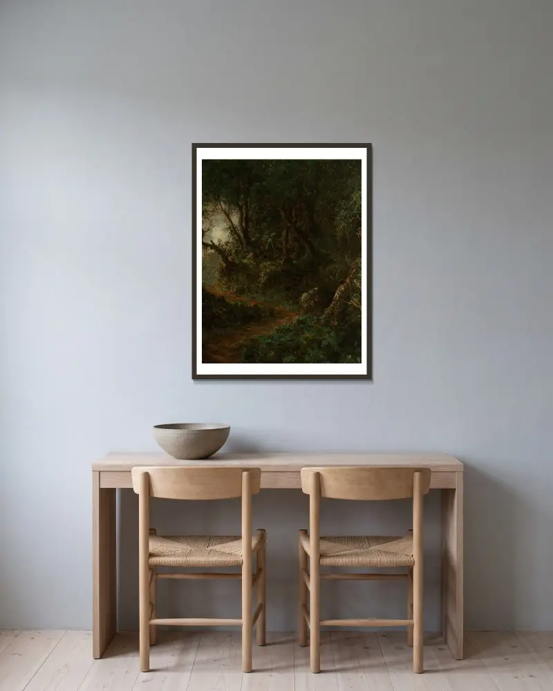 Tropická zeleň, Martin Johnson Heade v rámu na stěně