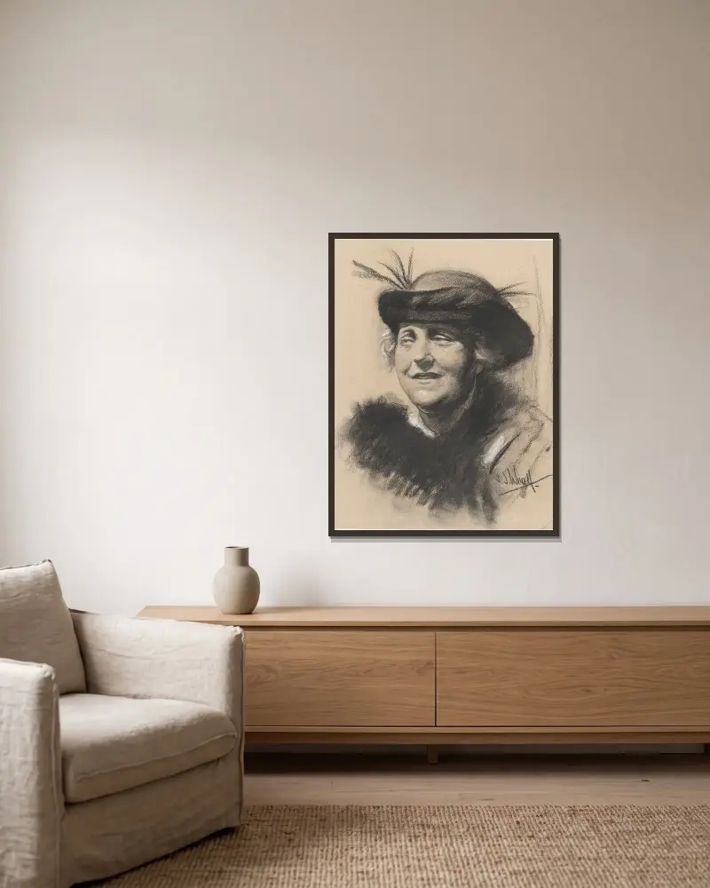 Elsa Loewenthal Einstein von Samuel Johnson Woolf gerahmt an einer Wand