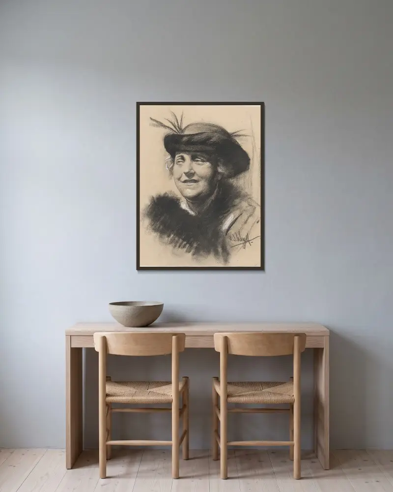 Elsa Loewenthal Einstein von Samuel Johnson Woolf gerahmt an einer Wand