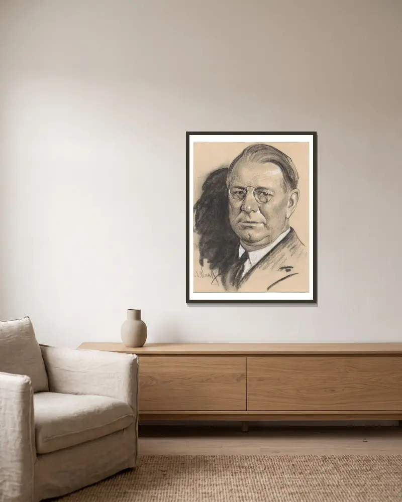 Frank Knox von Samuel Johnson Woolf gerahmt an einer Wand