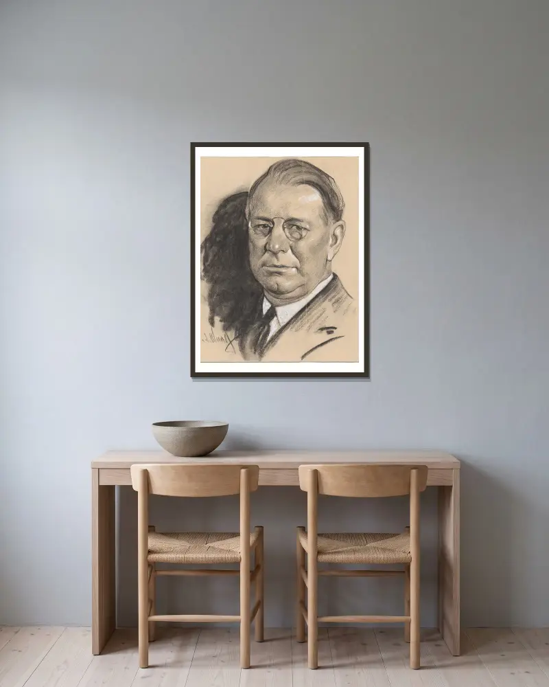 Frank Knox von Samuel Johnson Woolf gerahmt an einer Wand
