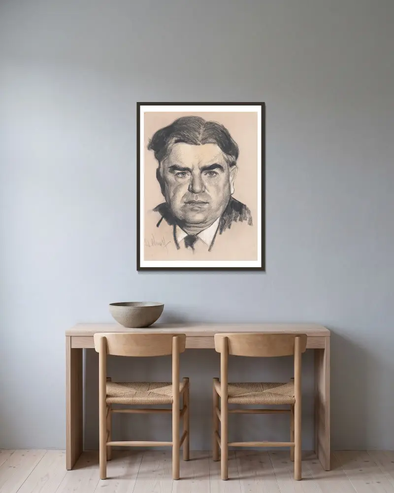 John Llewellyn Lewis, Samuel Johnson Woolf v rámu na stěně