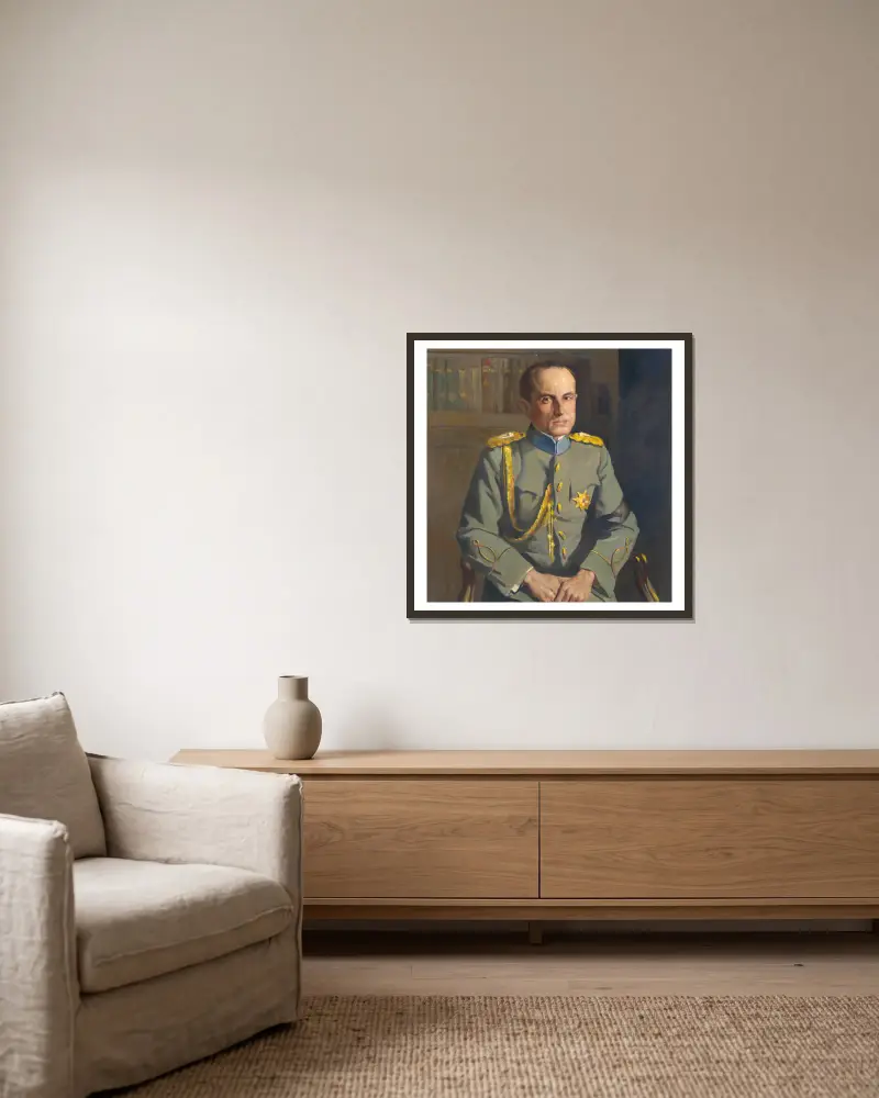 Prince Paul of Yugoslavia av Samuel Johnson Woolf inramad på en vägg