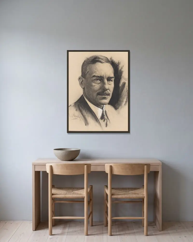 Sir Ronald Charles Lindsay, 1930 – nr 1 av Samuel Johnson Woolf inramad på en vägg