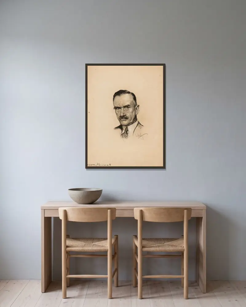 Thomas Mann von Samuel Johnson Woolf gerahmt an einer Wand
