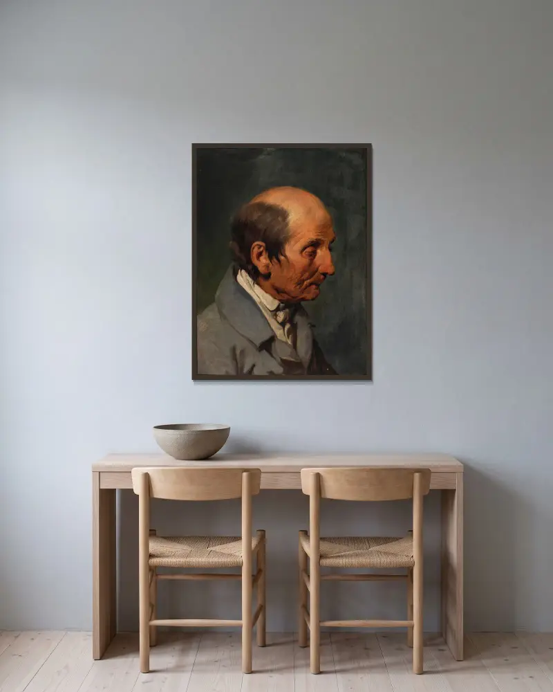 Bildnis eines älteren Herren av Josef Danhauser inramad på en vägg
