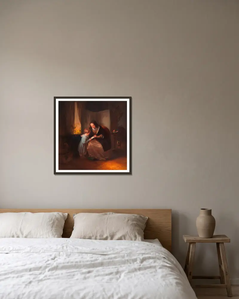 Das A-B-C von Josef Danhauser gerahmt an einer Wand