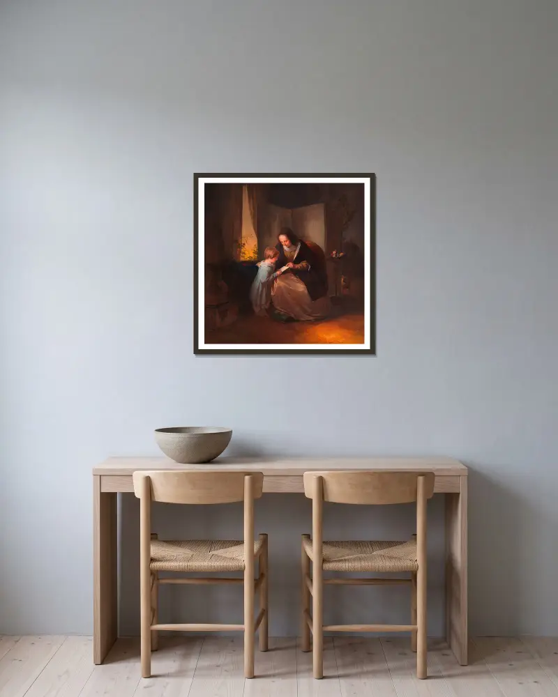 Das A-B-C von Josef Danhauser gerahmt an einer Wand