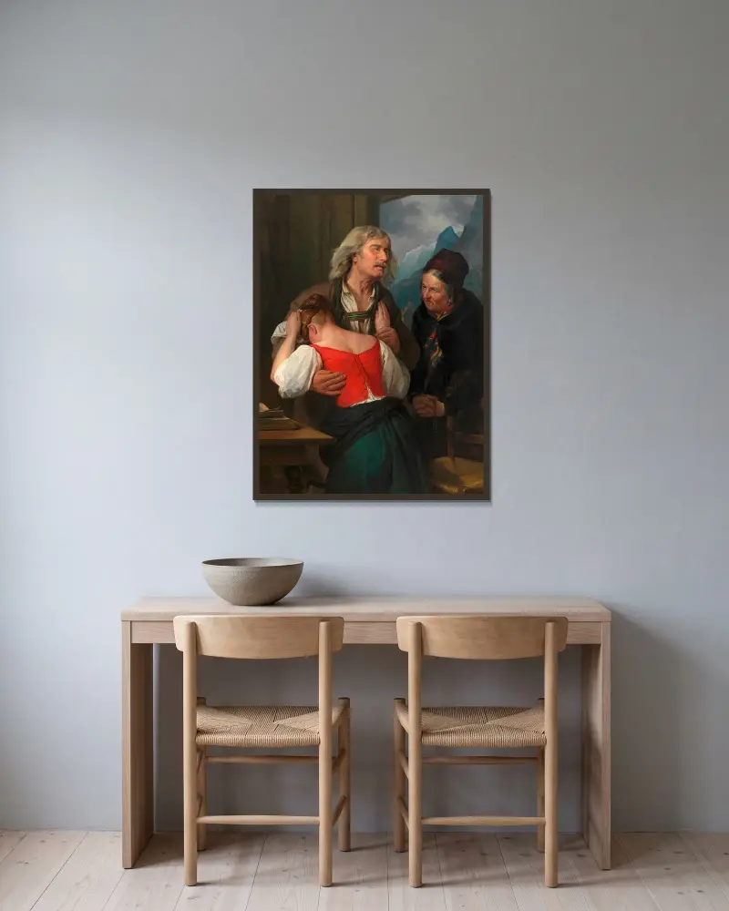 Das Bekenntnis von Josef Danhauser gerahmt an einer Wand