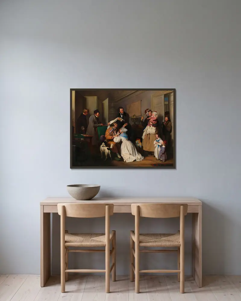 Der Augenarzt von Josef Danhauser gerahmt an einer Wand