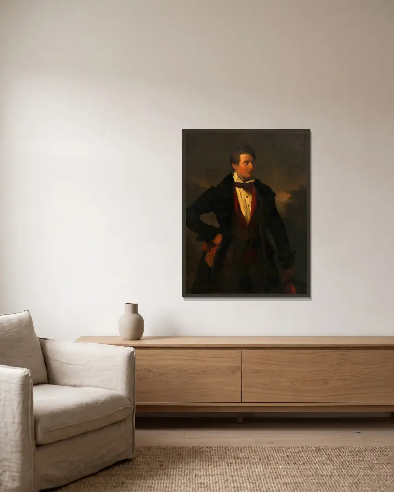 Franz Danhauser (umělcův mladší bratr), Josef Danhauser v rámu na stěně