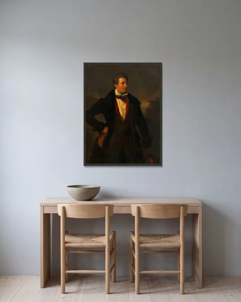 Franz Danhauser (umělcův mladší bratr), Josef Danhauser v rámu na stěně