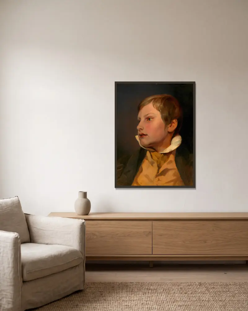 Portrét chlapce (Carl Danhauser), Josef Danhauser v rámu na stěně