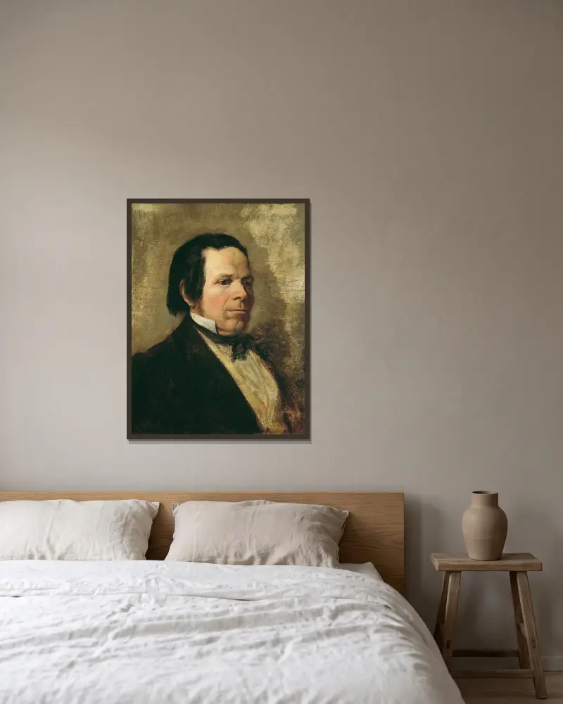 Portrét muže, Josef Danhauser v rámu na stěně