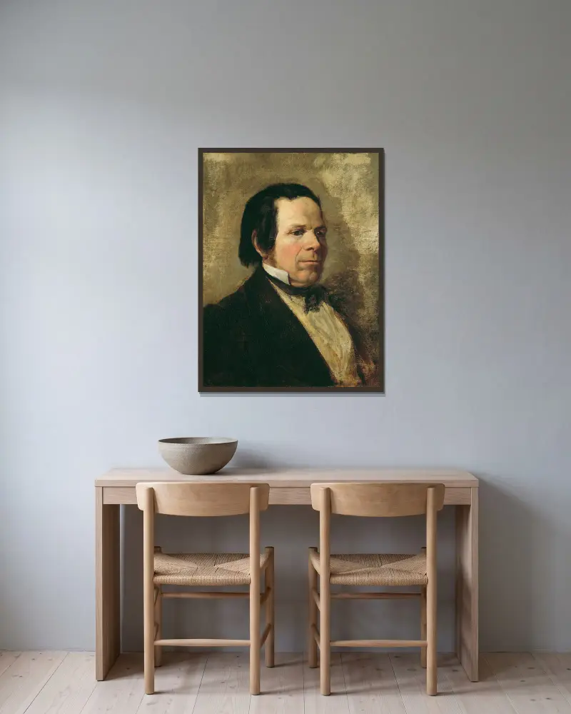 Portrét muže, Josef Danhauser v rámu na stěně