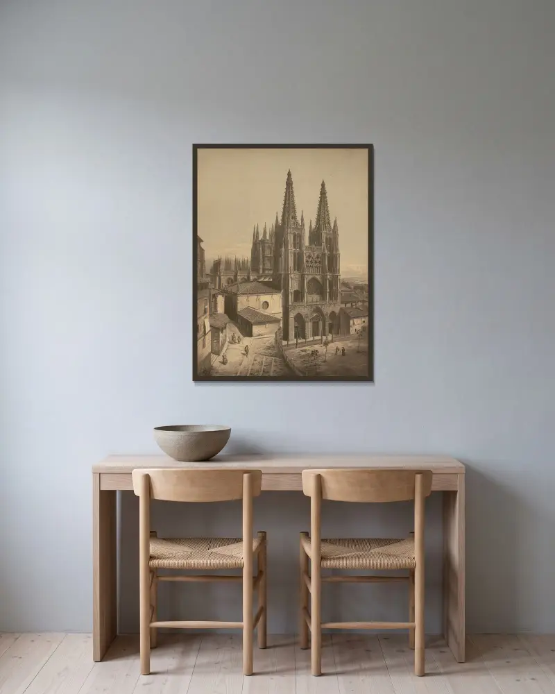 Catedral de Sant Salvador, Bruges av Josef Langl inramad på en vägg
