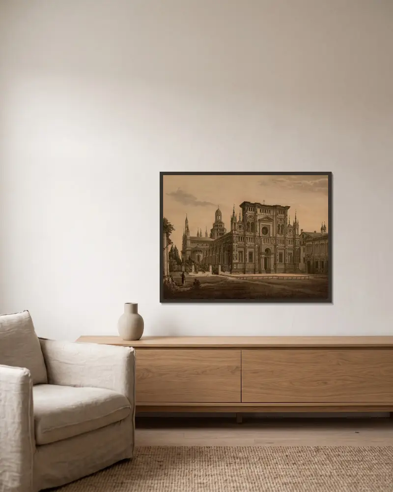 Certosa di Pavia von Josef Langl gerahmt an einer Wand