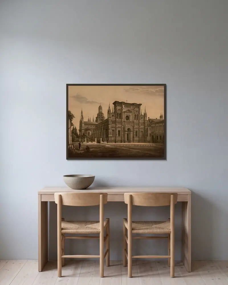 Certosa di Pavia von Josef Langl gerahmt an einer Wand
