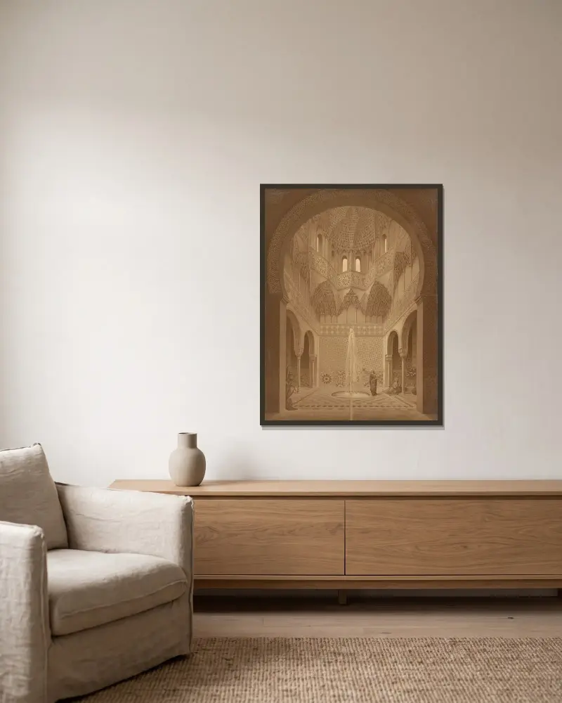 Abencerrajernas sal, Alhambra av Josef Langl inramad på en vägg