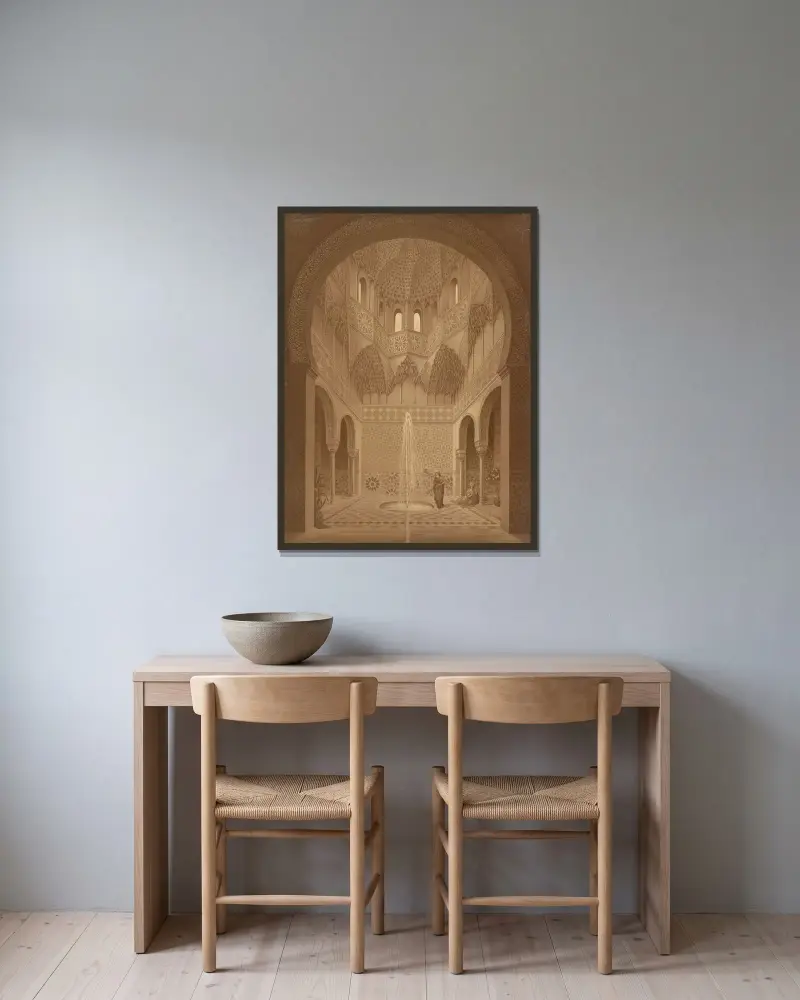 Abencerrajernas sal, Alhambra av Josef Langl inramad på en vägg