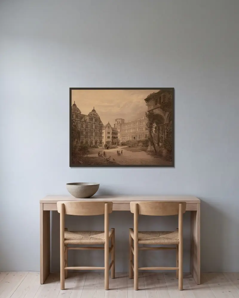Heidelbergský zámek, Josef Langl v rámu na stěně