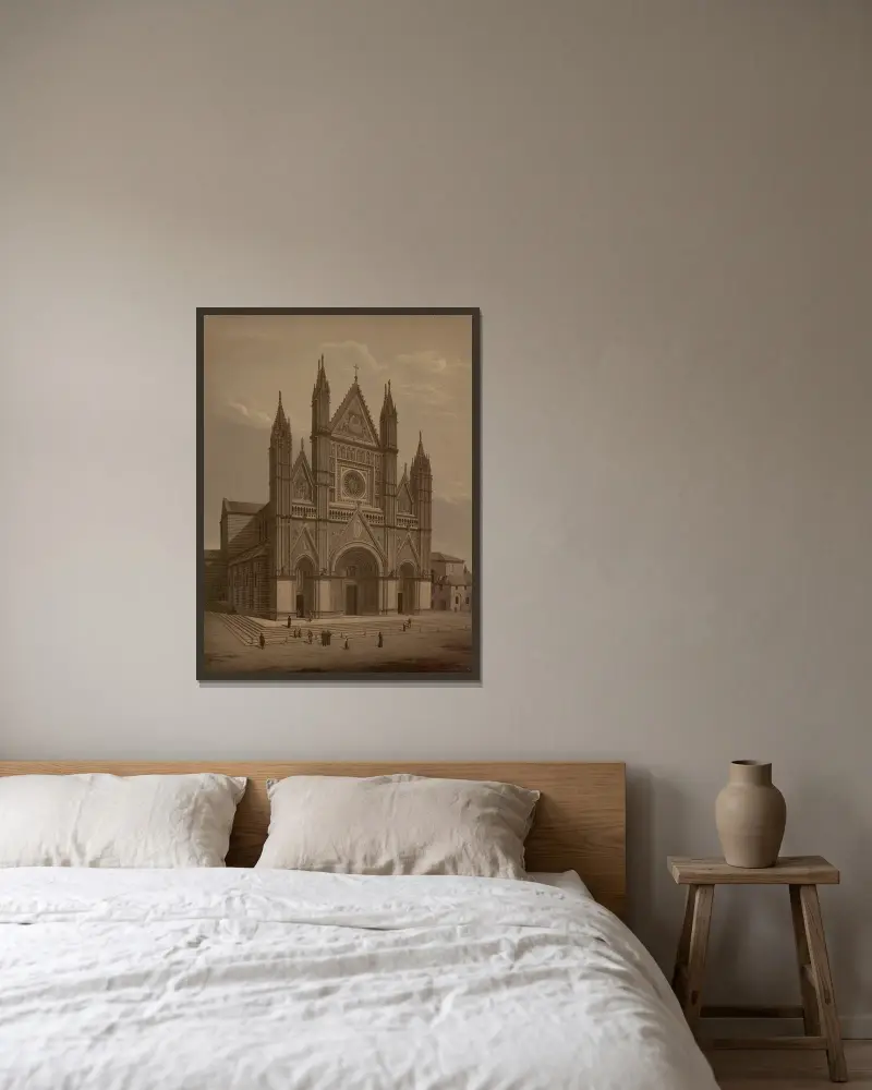 Der Dom von Orvieto von Josef Langl gerahmt an einer Wand
