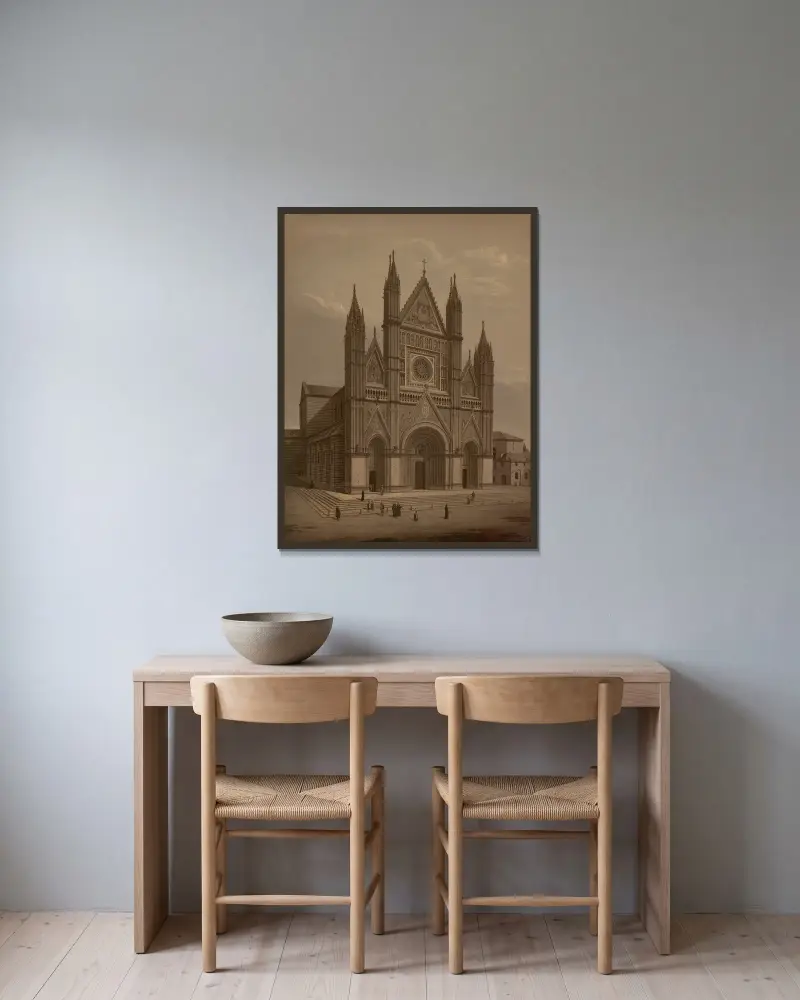Der Dom von Orvieto von Josef Langl gerahmt an einer Wand