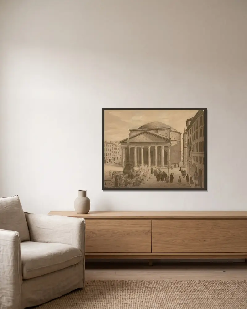Pantheon av Josef Langl inramad på en vägg