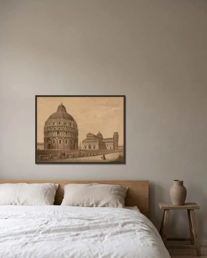 Pisa Cathedral av Josef Langl inramad på en vägg